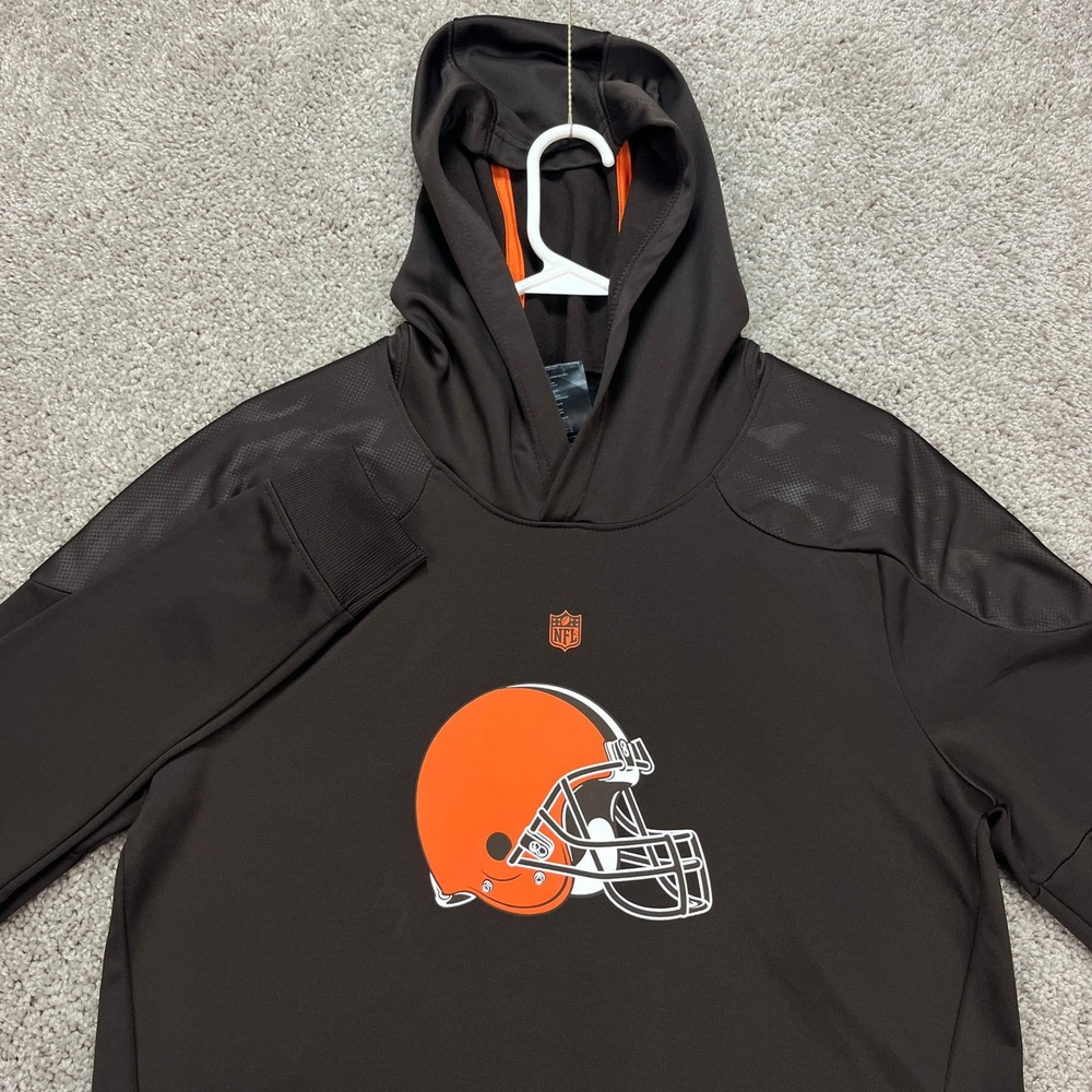 Cleveland Browns NFL Brown Hoodie Pullover Football Youth Large Tek‎ Warm